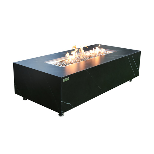 Elementi Plus - Varna Porcelain Fire Table - Black Rectangle - LP