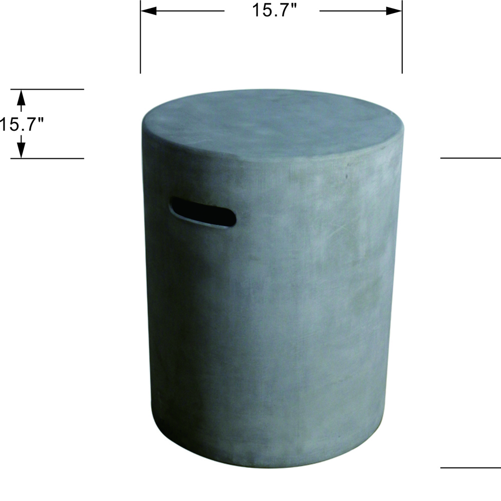 Elementi - Round Tank Cover - Smooth Finish - Light Gray