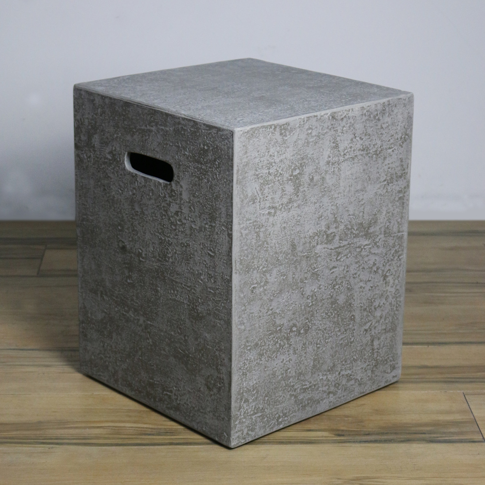 Elementi - Square Tank Cover - Textured Finish - Light Gray