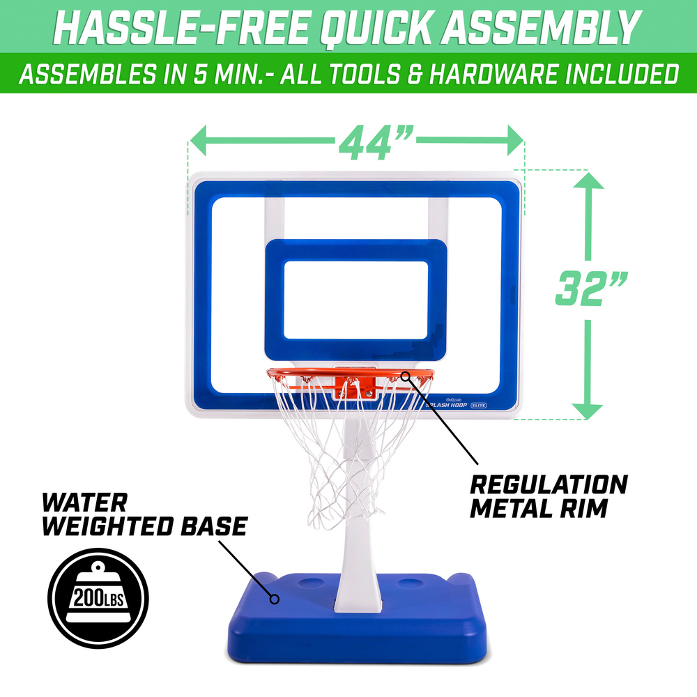 Gosports - Splash Hoop Elite Pool Basketball - Blue