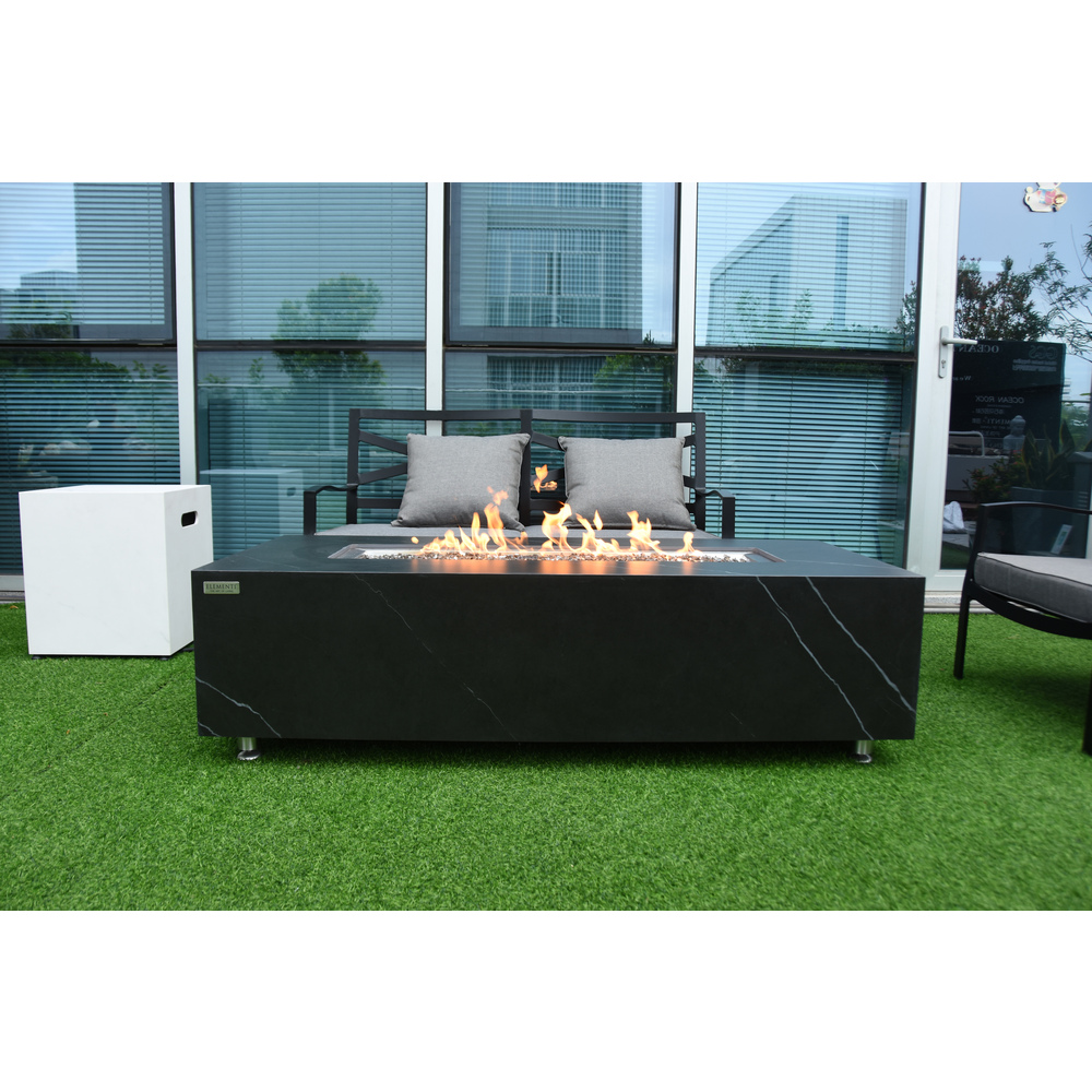 Elementi Plus - Varna Porcelain Fire Table - Black Rectangle - NG