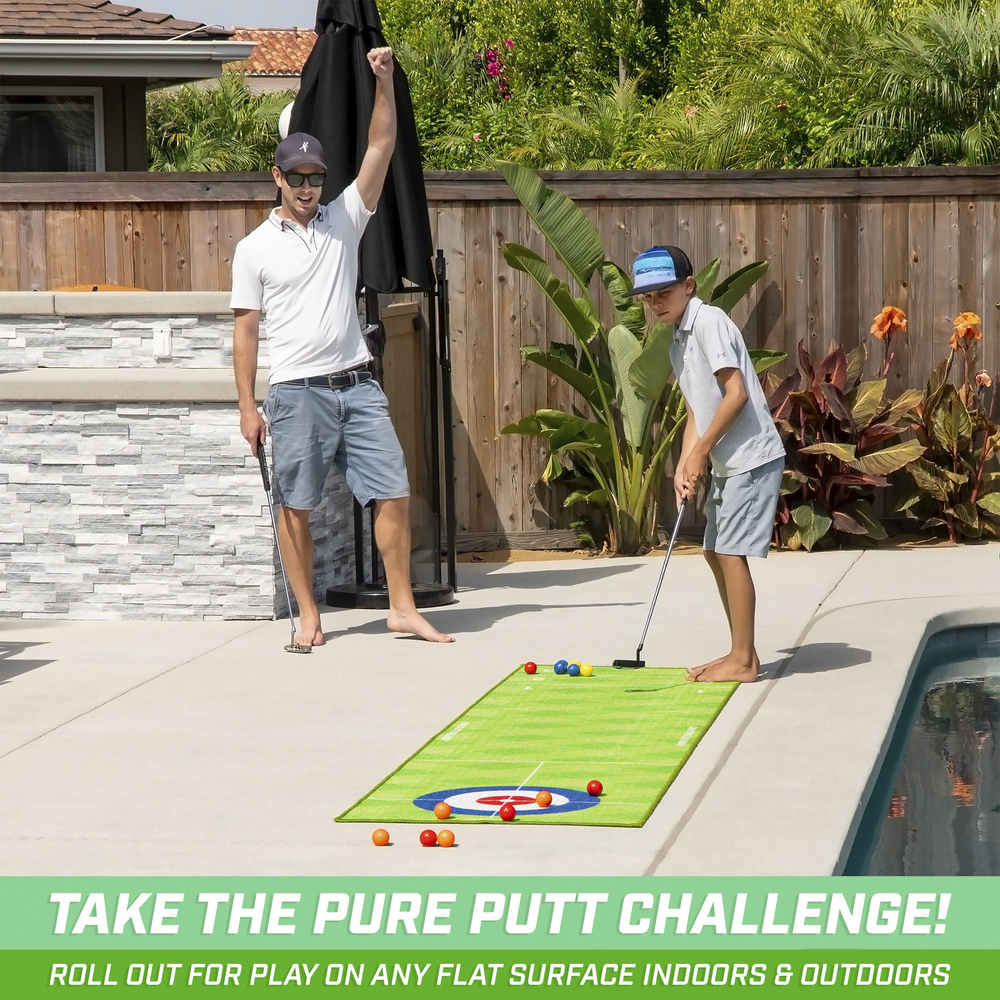 GoSports - Pure Putt Challenge Curling & Shuffleboard 2-in-1 Game