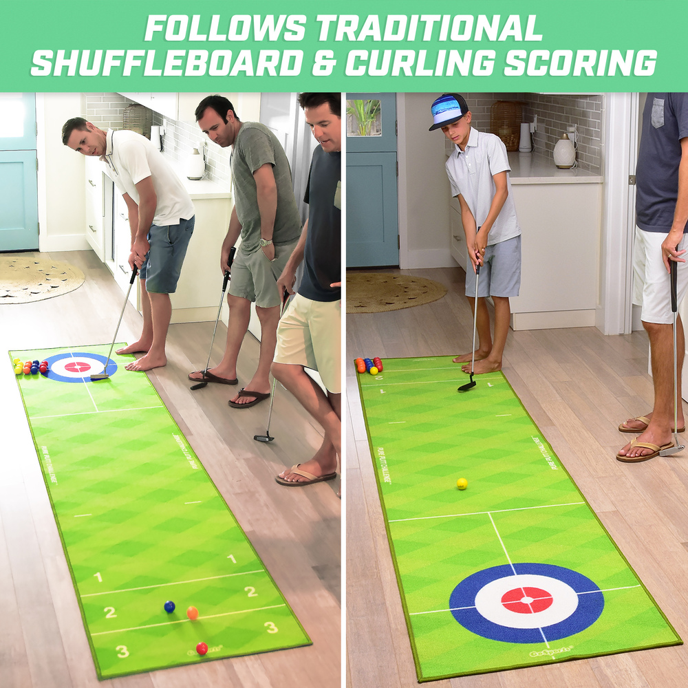 GoSports - Pure Putt Challenge Curling & Shuffleboard 2-in-1 Game