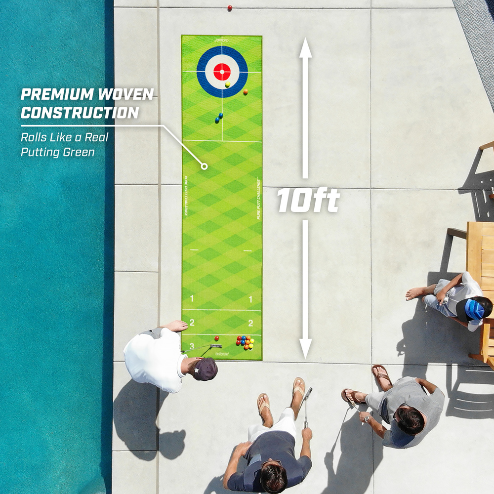 GoSports - Pure Putt Challenge Curling & Shuffleboard 2-in-1 Game