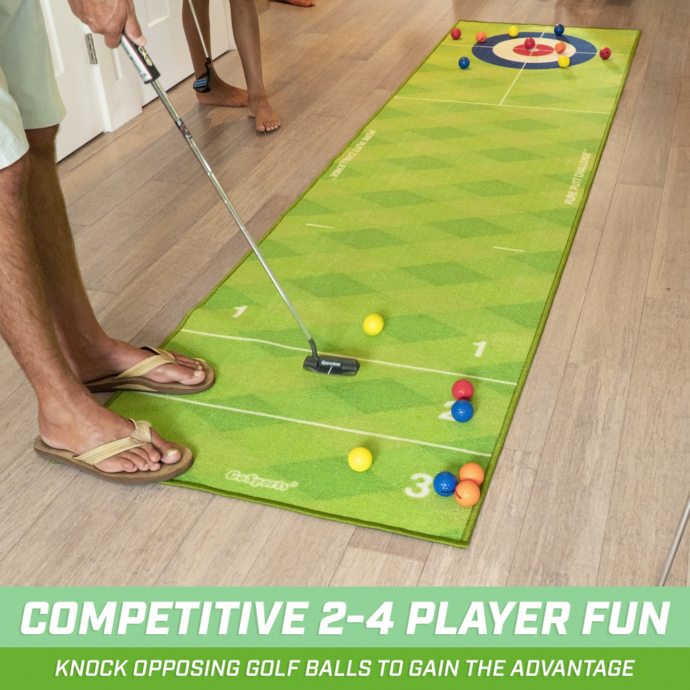 GoSports - Pure Putt Challenge Curling & Shuffleboard 2-in-1 Game