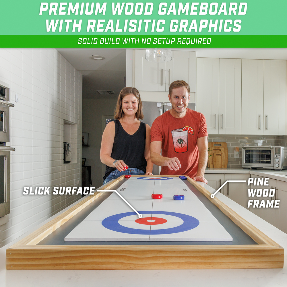 Gosports - 6 Ft Tabletop Shuffleboard And Curling 2-in-1 Game 