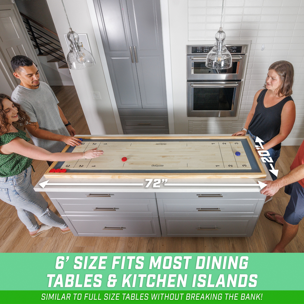 Gosports - 6 Ft Tabletop Shuffleboard And Curling 2-in-1 Game 