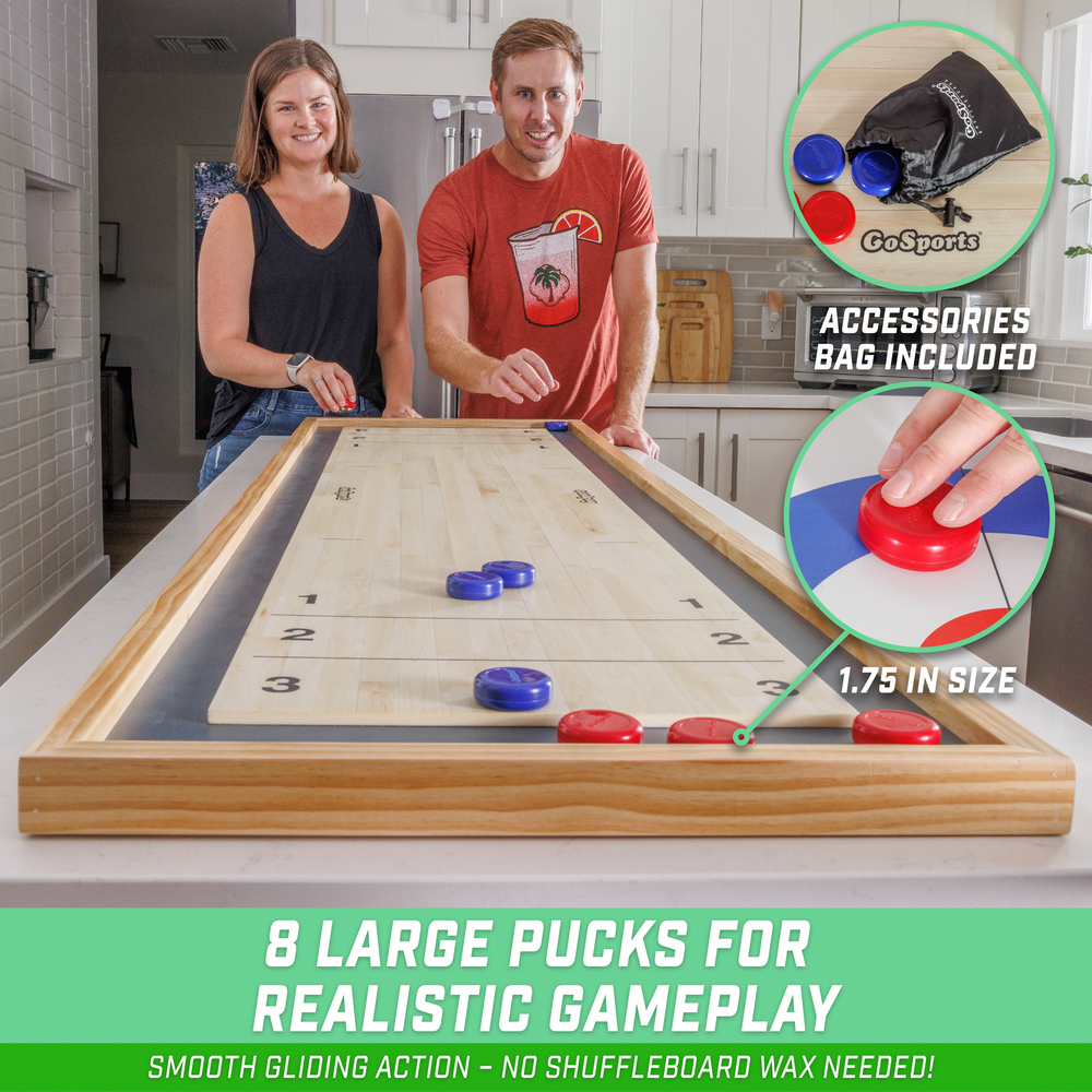 Gosports - 6 Ft Tabletop Shuffleboard And Curling 2-in-1 Game 