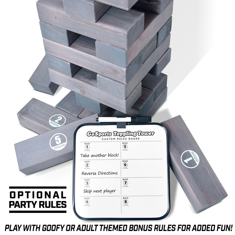 GoSports - Giant Wooden Toppling Tower - Gray 