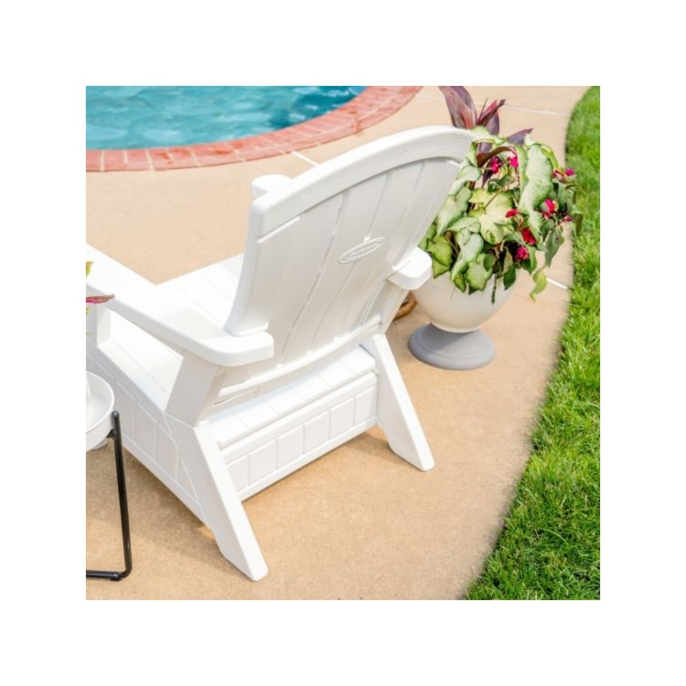 Suncast - Adirondack Chair W/storage - White