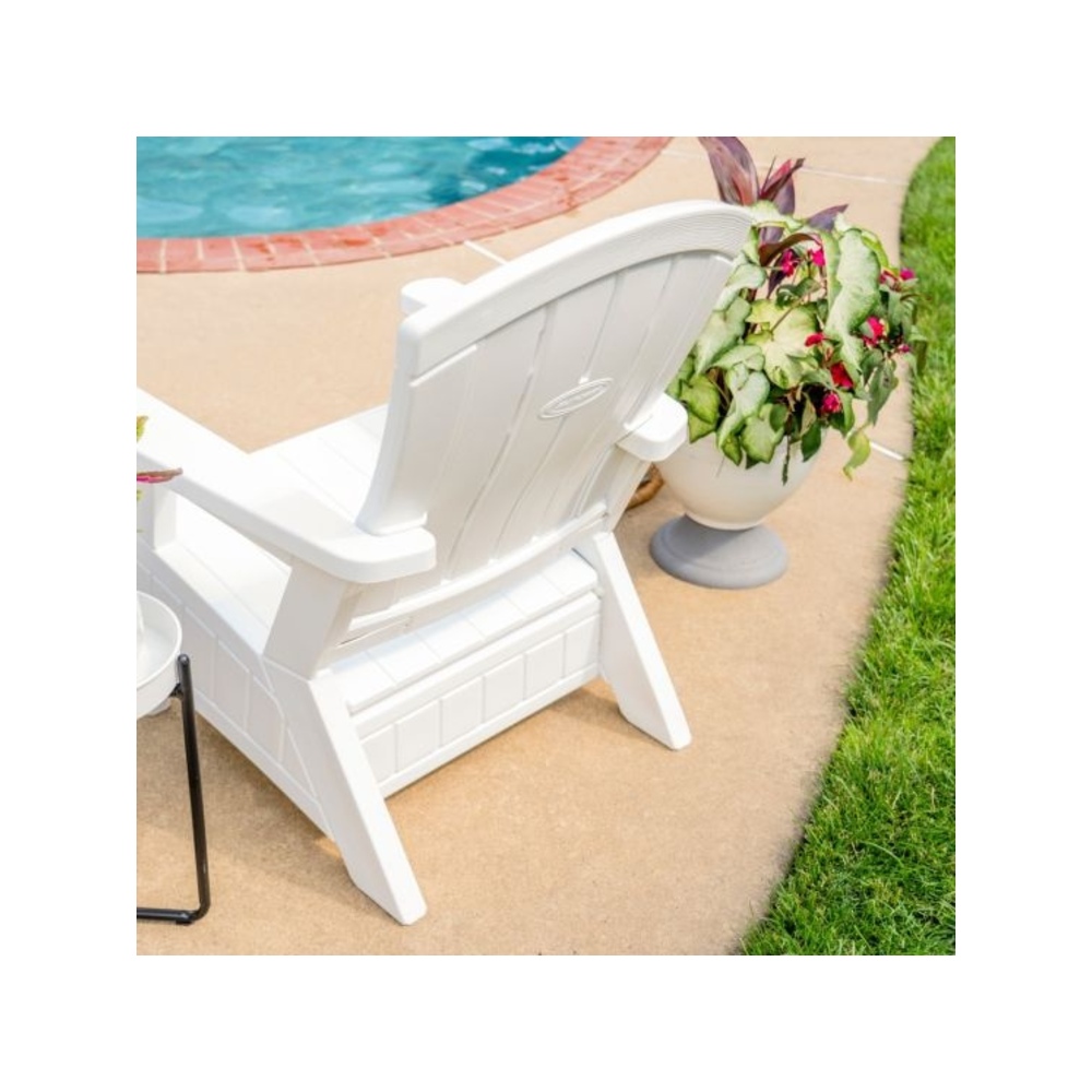 Suncast - Adirondack Chair w/Storage - White