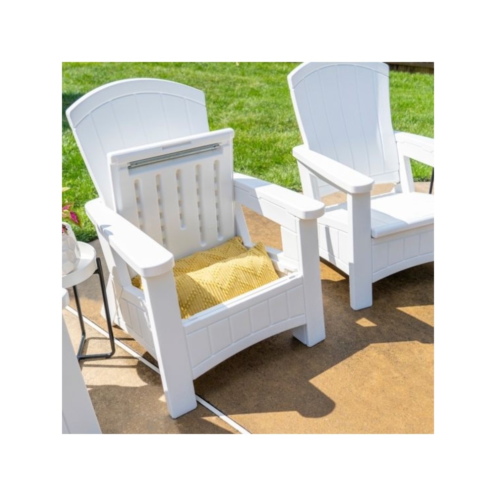 Suncast - Adirondack Chair W/storage - White
