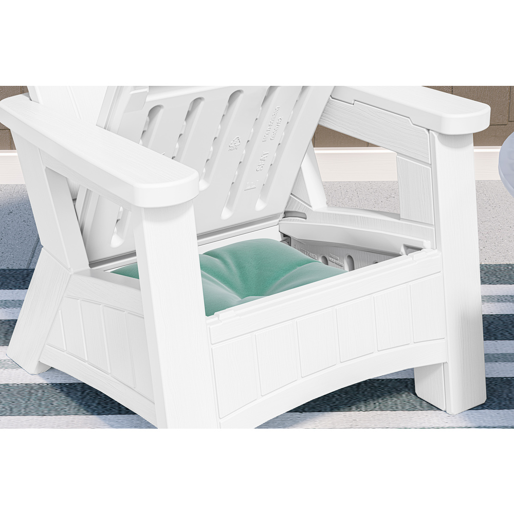 Suncast - Adirondack Chair w/Storage - White