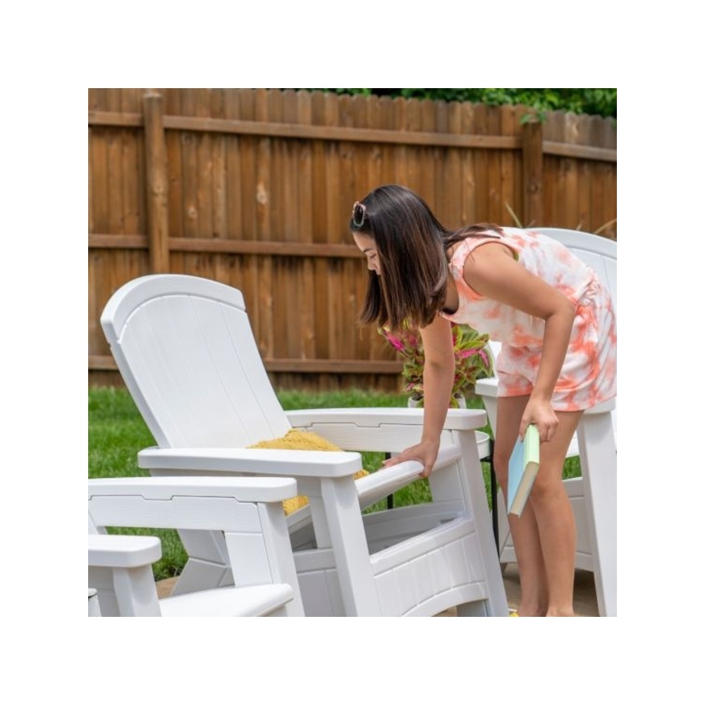 Suncast - Adirondack Chair w/Storage - White