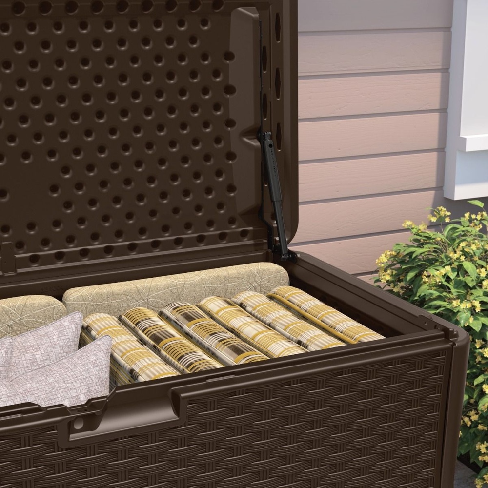 Suncast - 134 Gal Extra Large Wicker Deck Box - Java