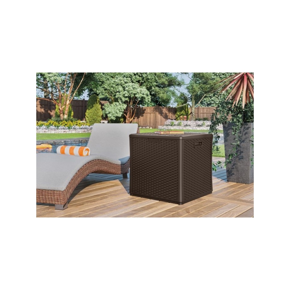 Suncast - 60 Gal. Wicker Storage Cube - Java