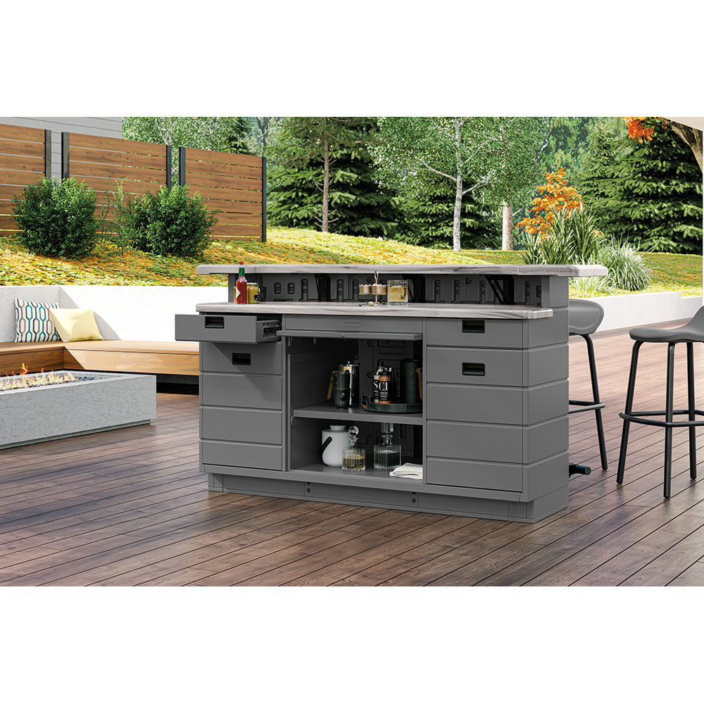 Suncast - Backyard Oasis® Entertaining Bar - Cool Gray