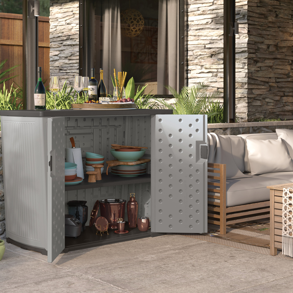 Suncast - 130 Gal. Backyard Oasis Storage Unit - Dove Gray