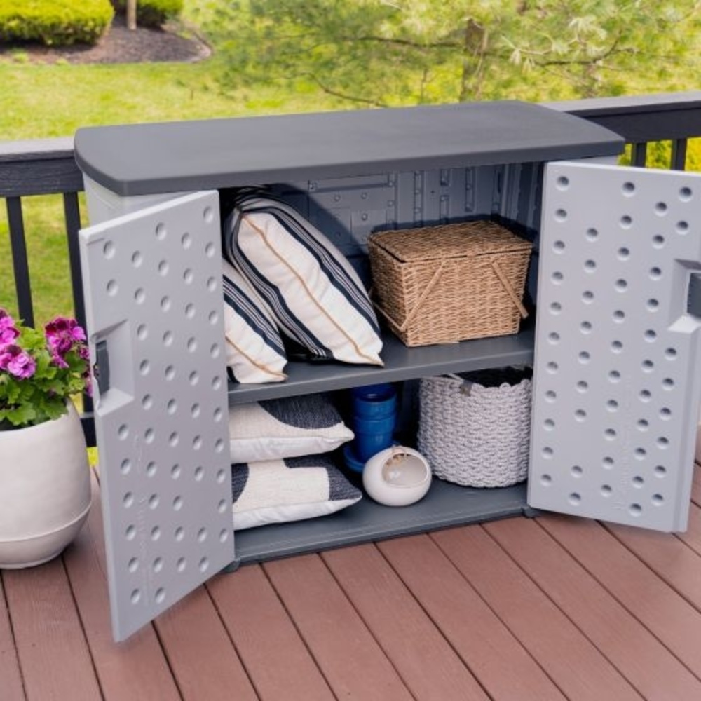 Suncast - 130 Gal. Backyard Oasis Storage Unit - Dove Gray