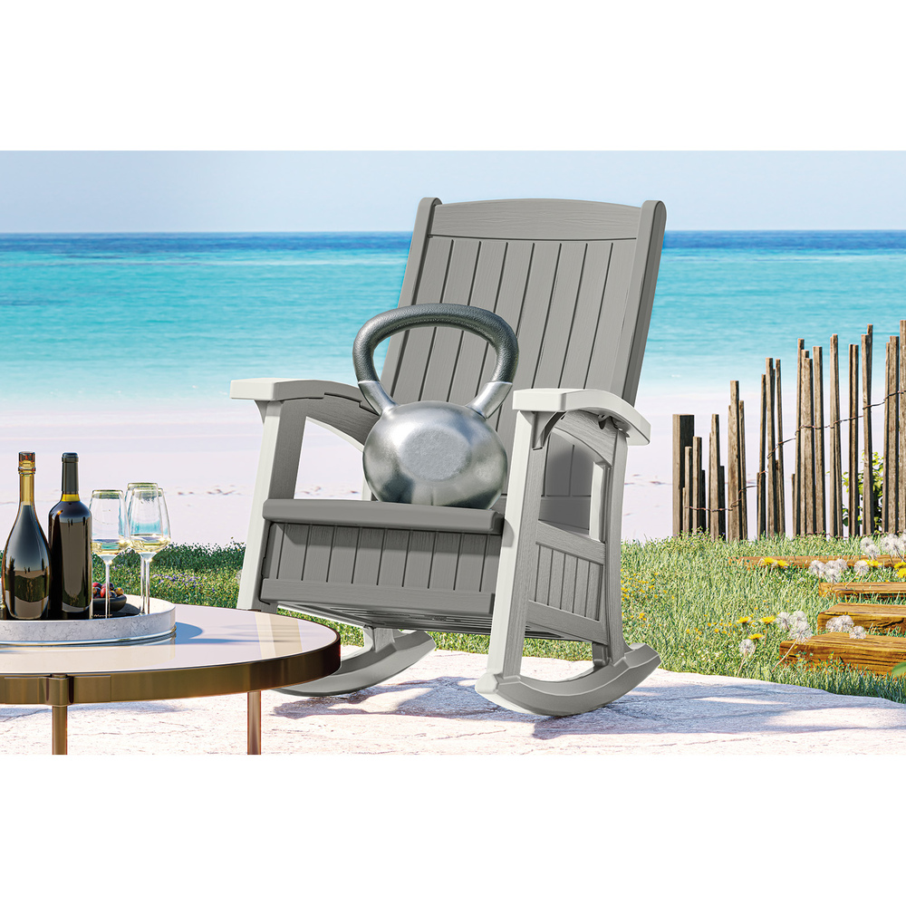 Suncast - Rocking Chair w/Storage - Dove Gray/Ice Cube