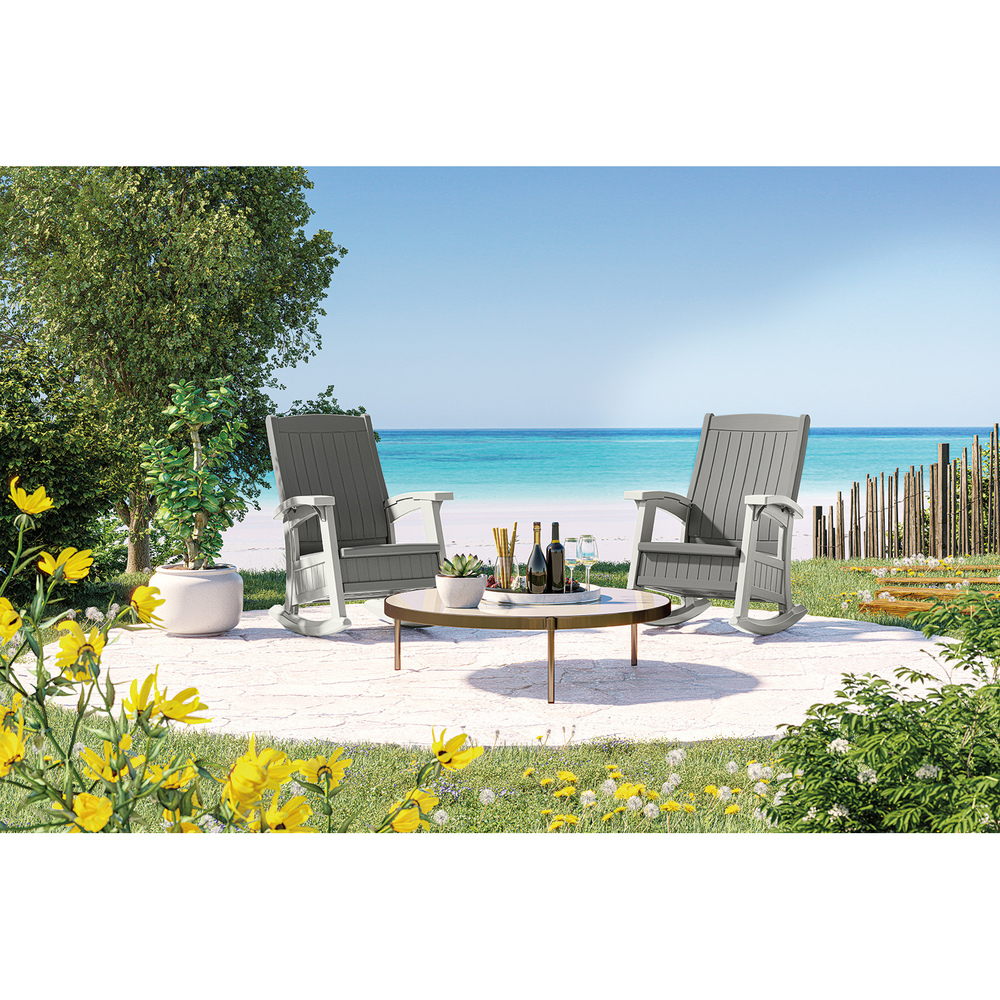 Suncast - Rocking Chair W/storage - Dove Gray/ice Cube