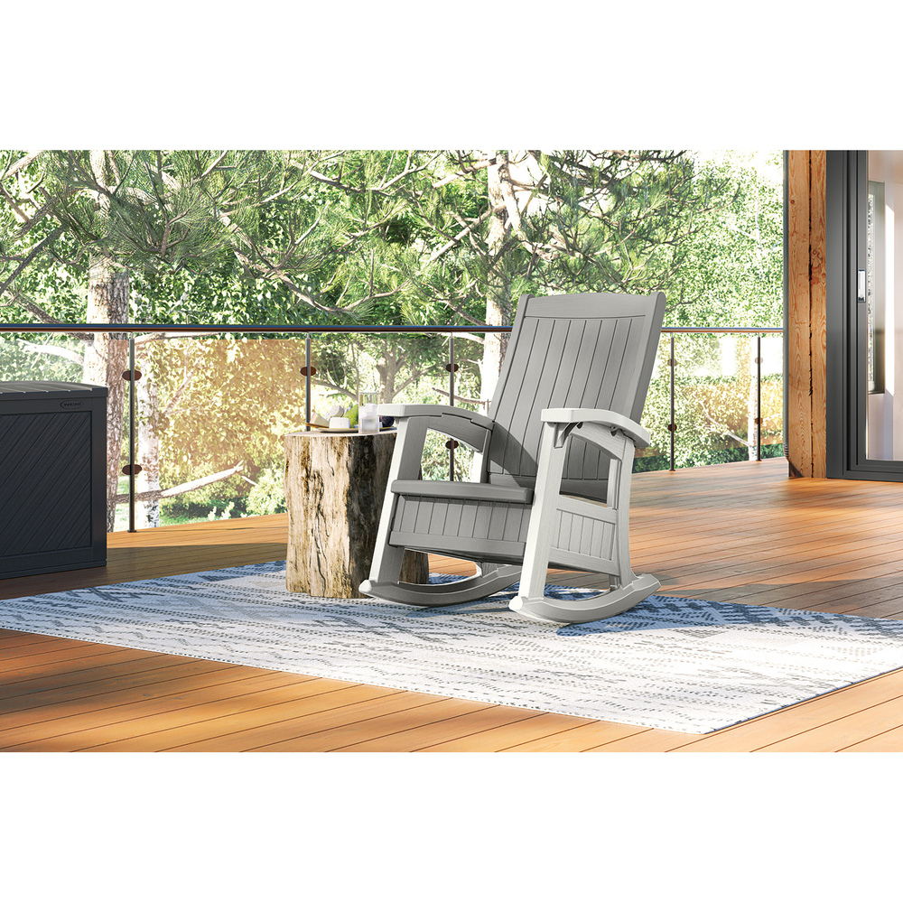 Suncast - Rocking Chair w/Storage - Dove Gray/Ice Cube