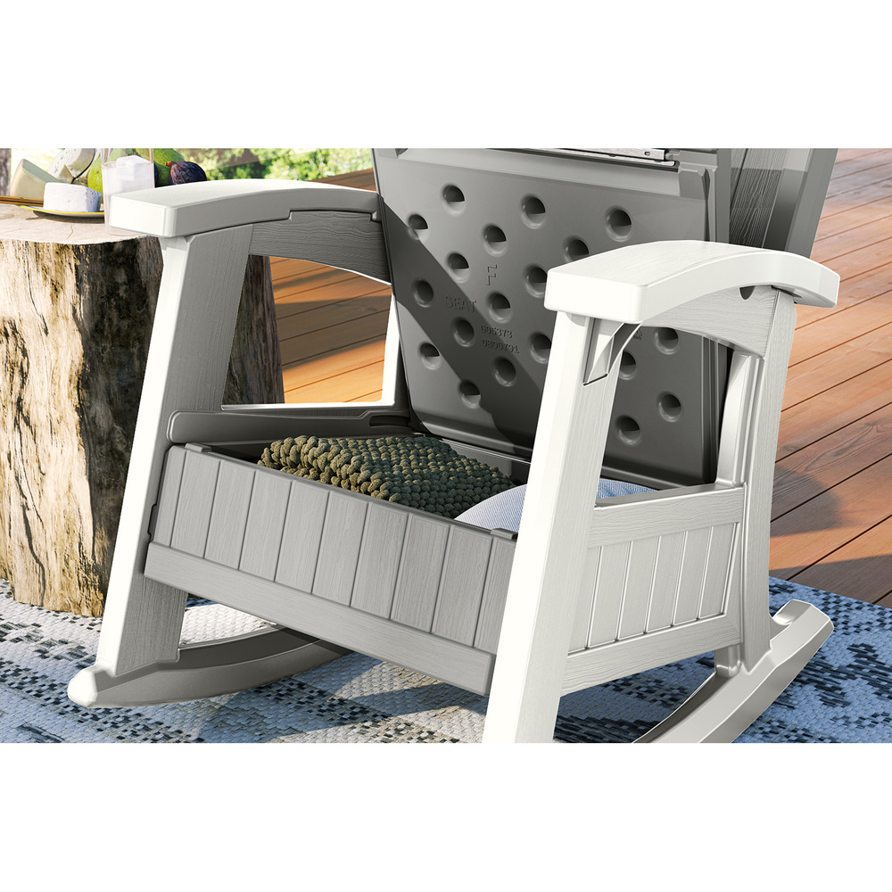 Suncast - Rocking Chair w/Storage - Dove Gray/Ice Cube