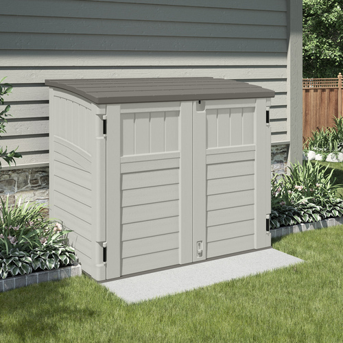 Suncast - 34 Cu.ft. Horizontal Shed - Vanilla W/stoney Roof