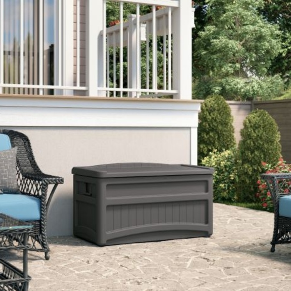 Suncast - 73 Gal Medium Deck Box W/seat - Stoney