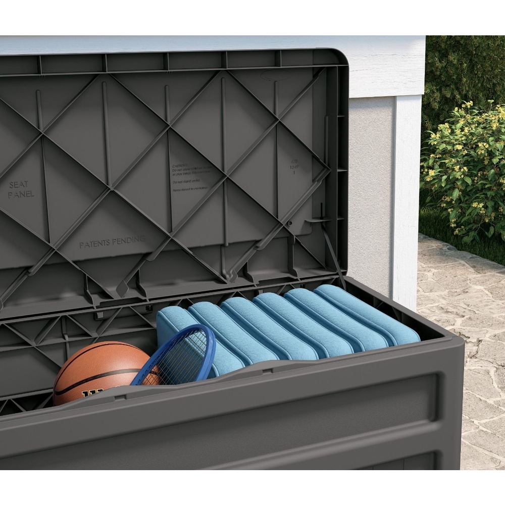 Suncast - 73 Gal Medium Deck Box W/seat - Stoney