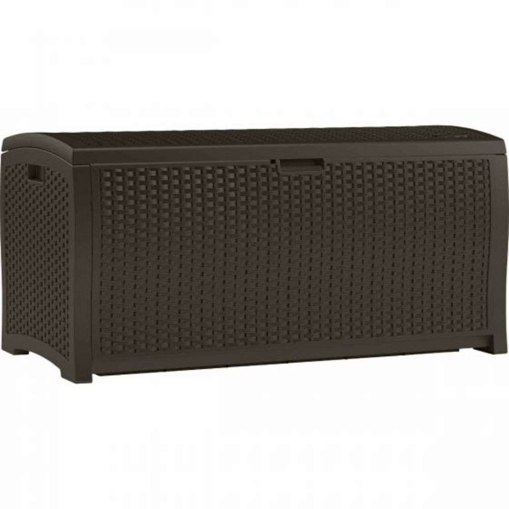 Suncast - 99 Gal Resin Wicker Deck Box - Java