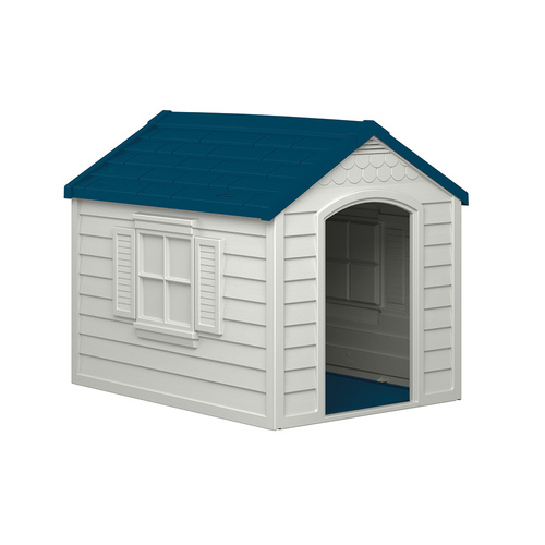 Suncast - Deluxe Dog House - Passive W/blue Roof