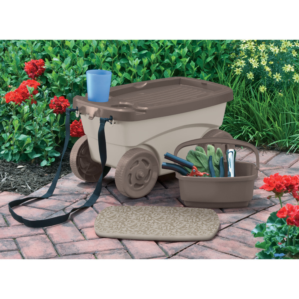 Suncast - Garden Scooter - Taupe w/Mocha Lid