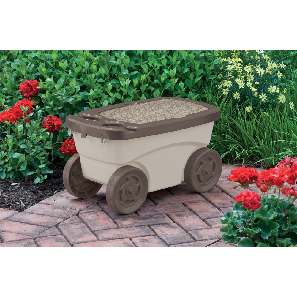 Suncast - Garden Scooter - Taupe w/Mocha Lid