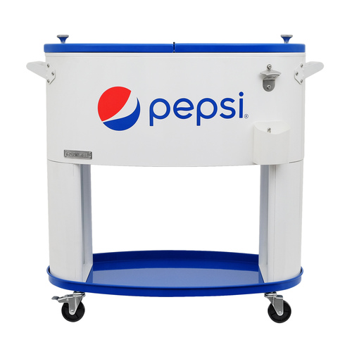 Permasteel - 80QT Oval PEPSI Patio Cooler - WHITE