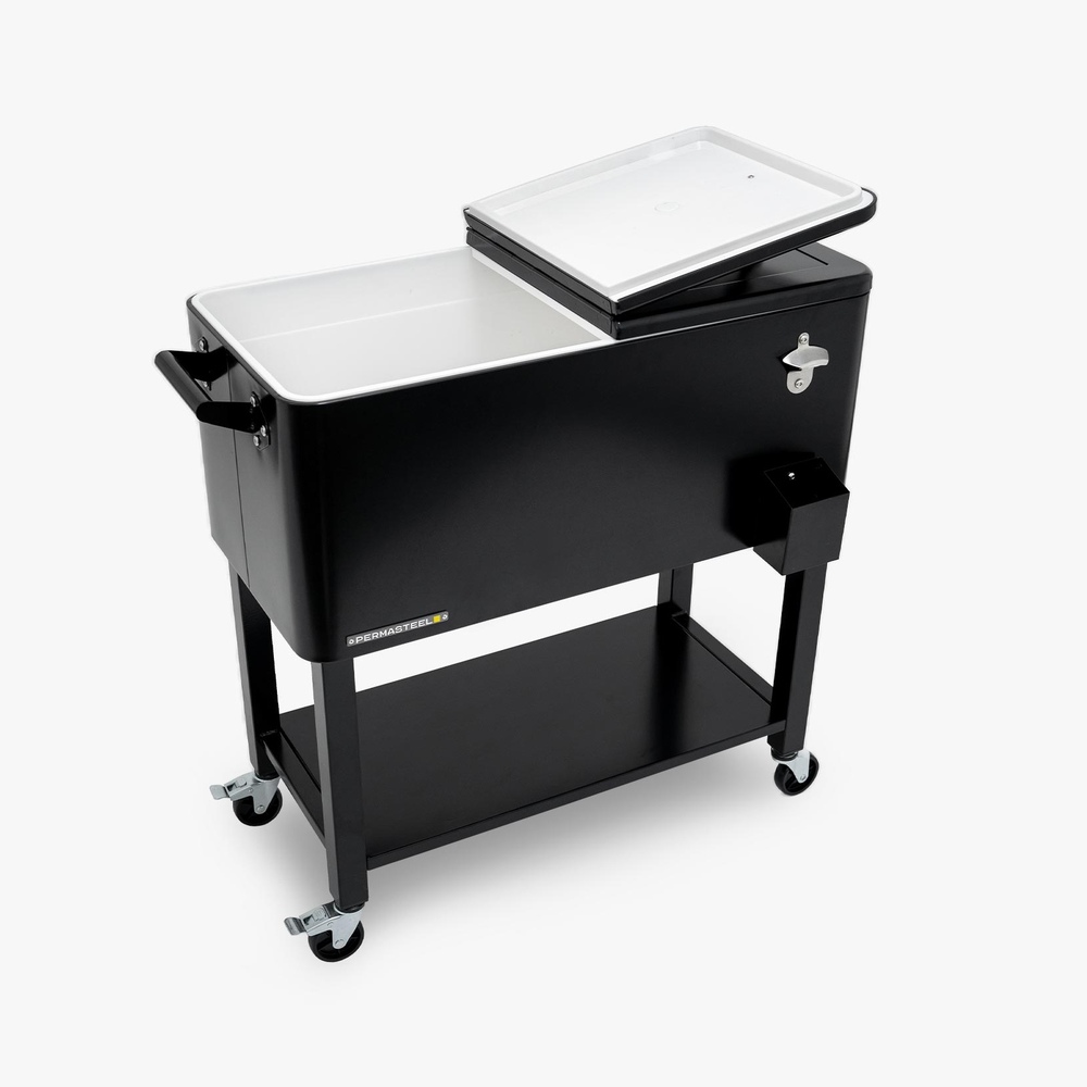 Permasteel - 80qt Patio Cooler W/removeable Basin - Black