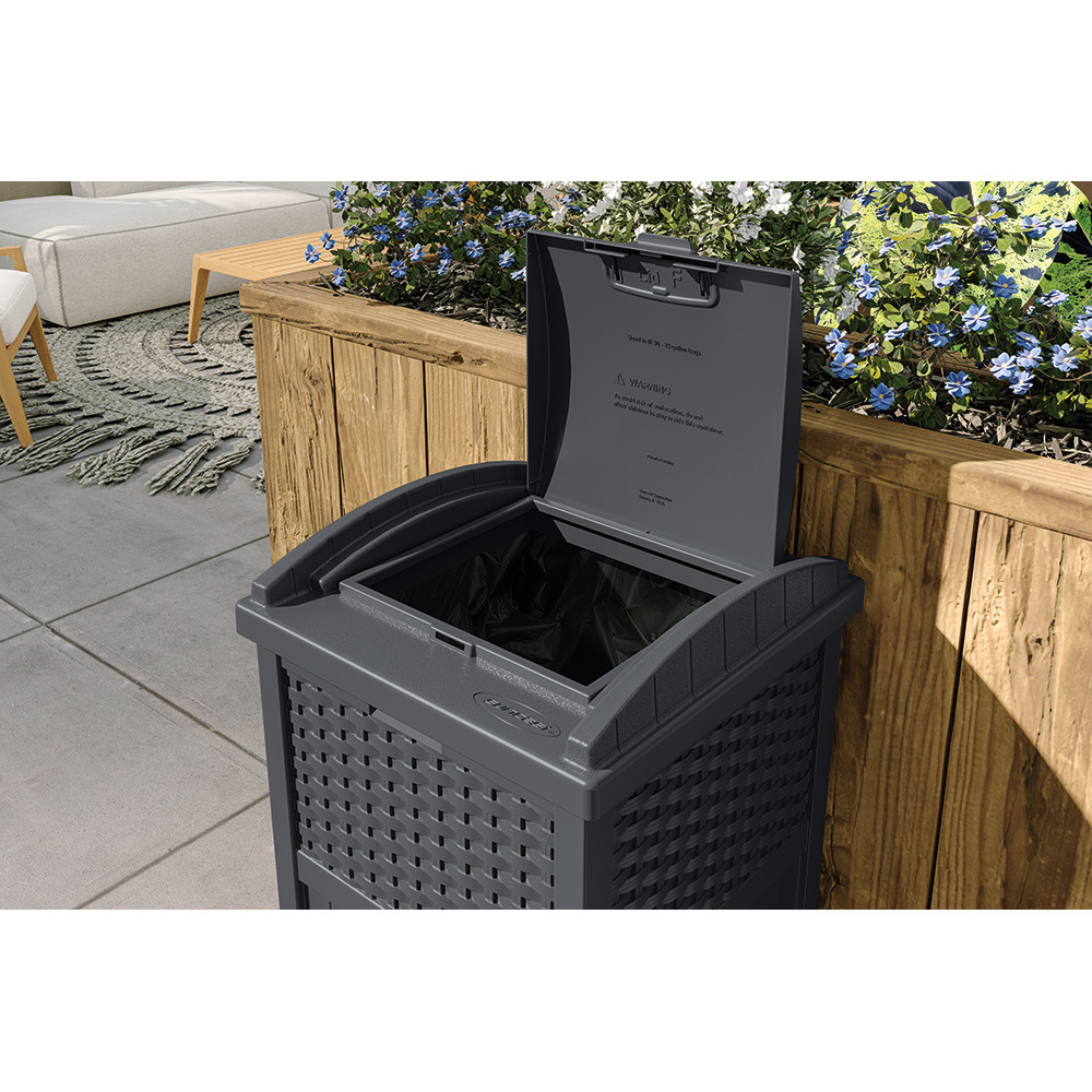 Suncast - Wicker Trash Hideaway® - Cyberspace