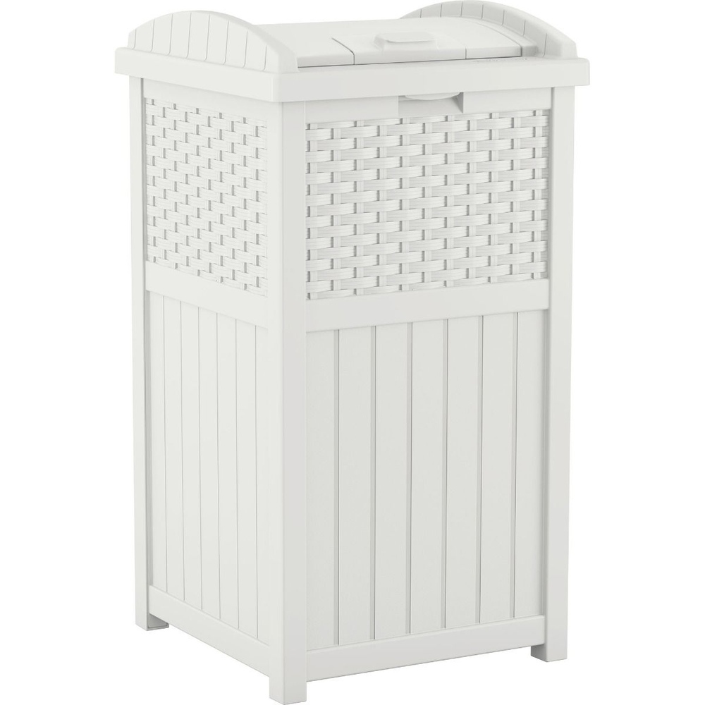 Suncast - Wicker Trash Hideaway® - WHITE