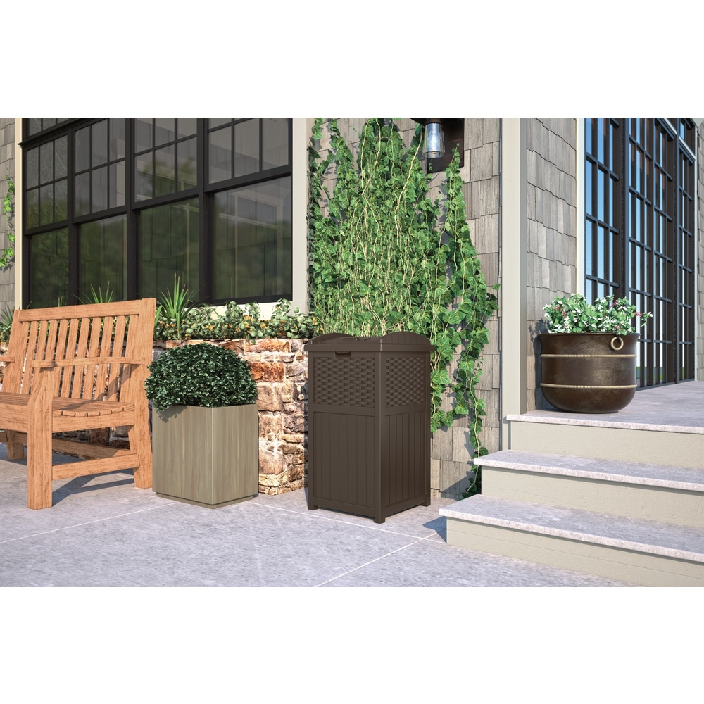 Suncast - Wicker Trash Hideaway® - Java