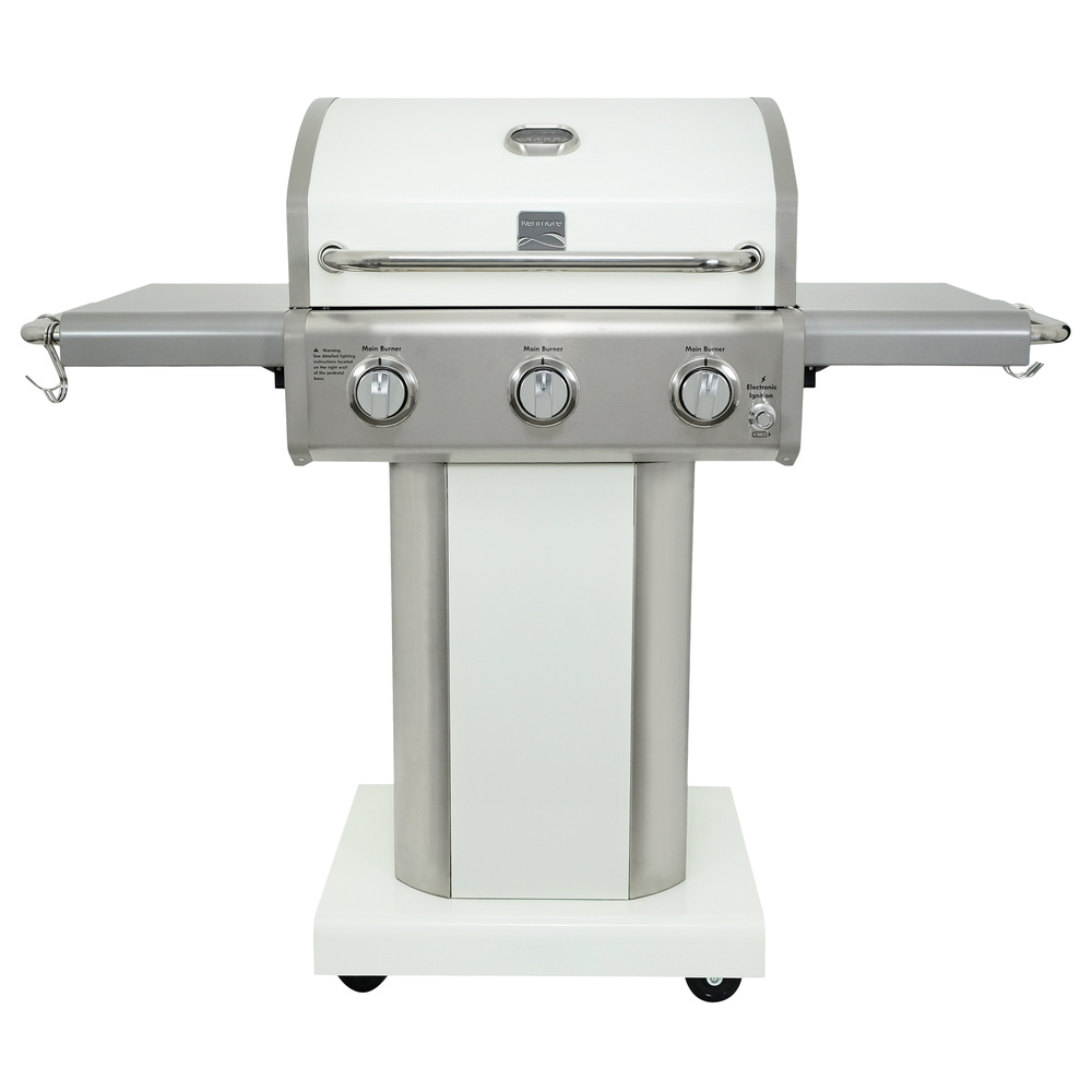 Kenmore - 3 Burner Pedestal Gas Grill - Pearl