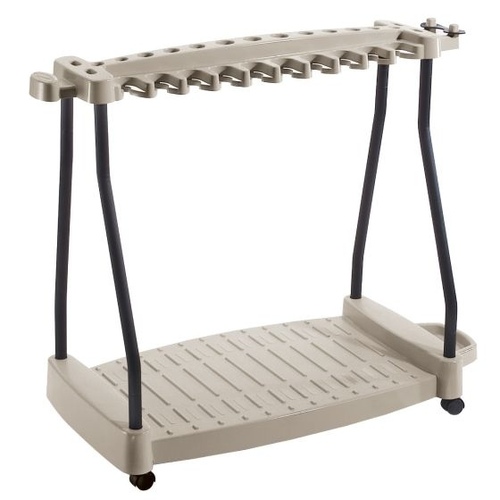 Suncast - Tool Rack With Wheels - Taupe
