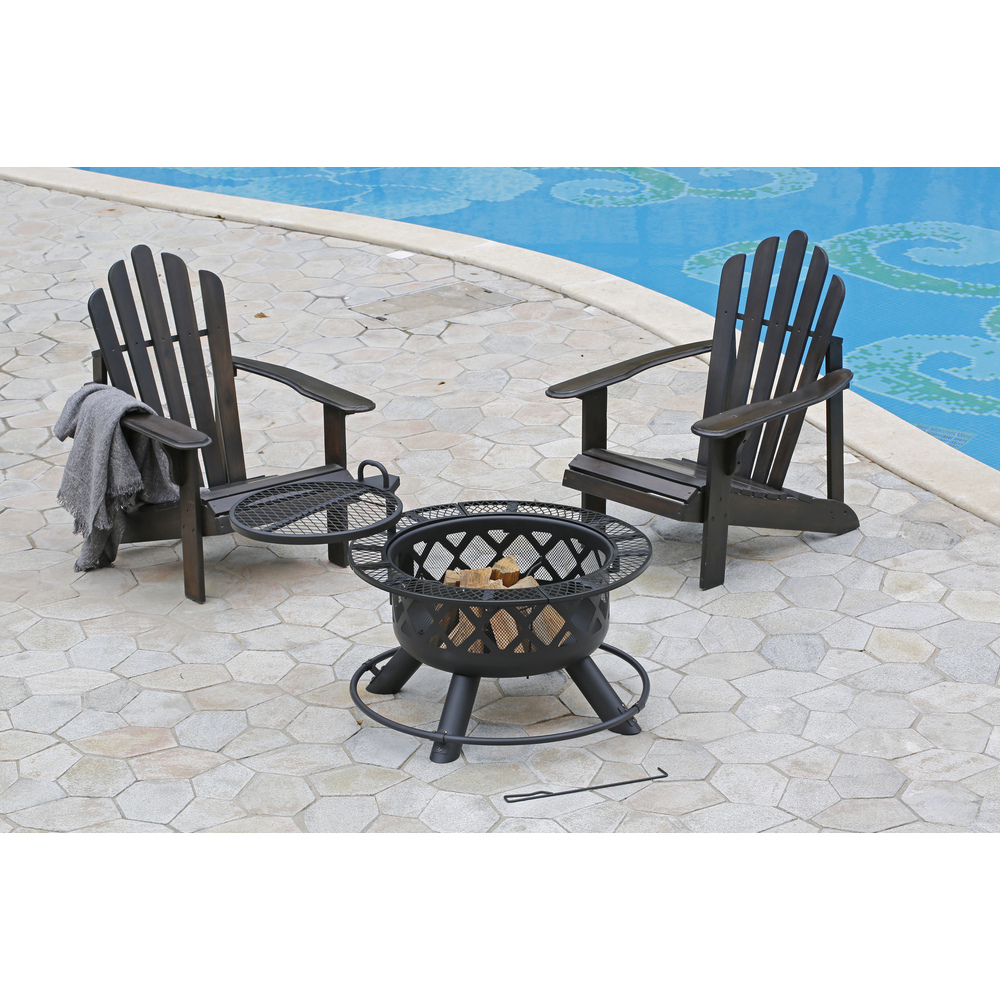 Shinerich - 24” Fire Pit With Grill