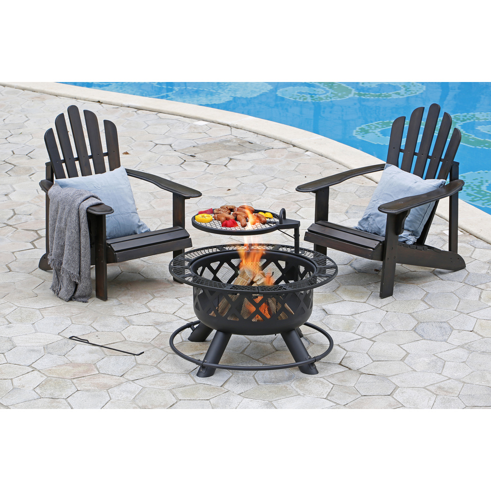 Shinerich - 24” Fire Pit With Grill