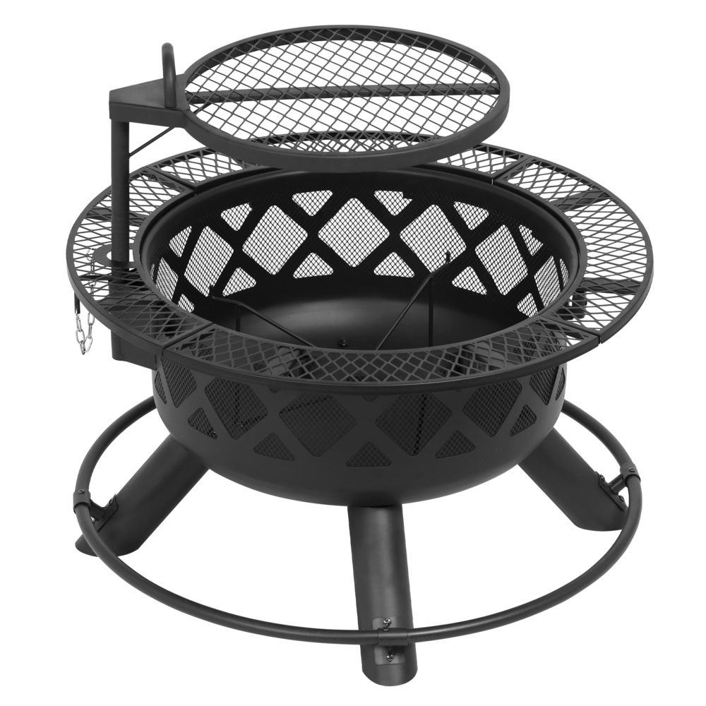 Shinerich - 24” Fire Pit With Grill