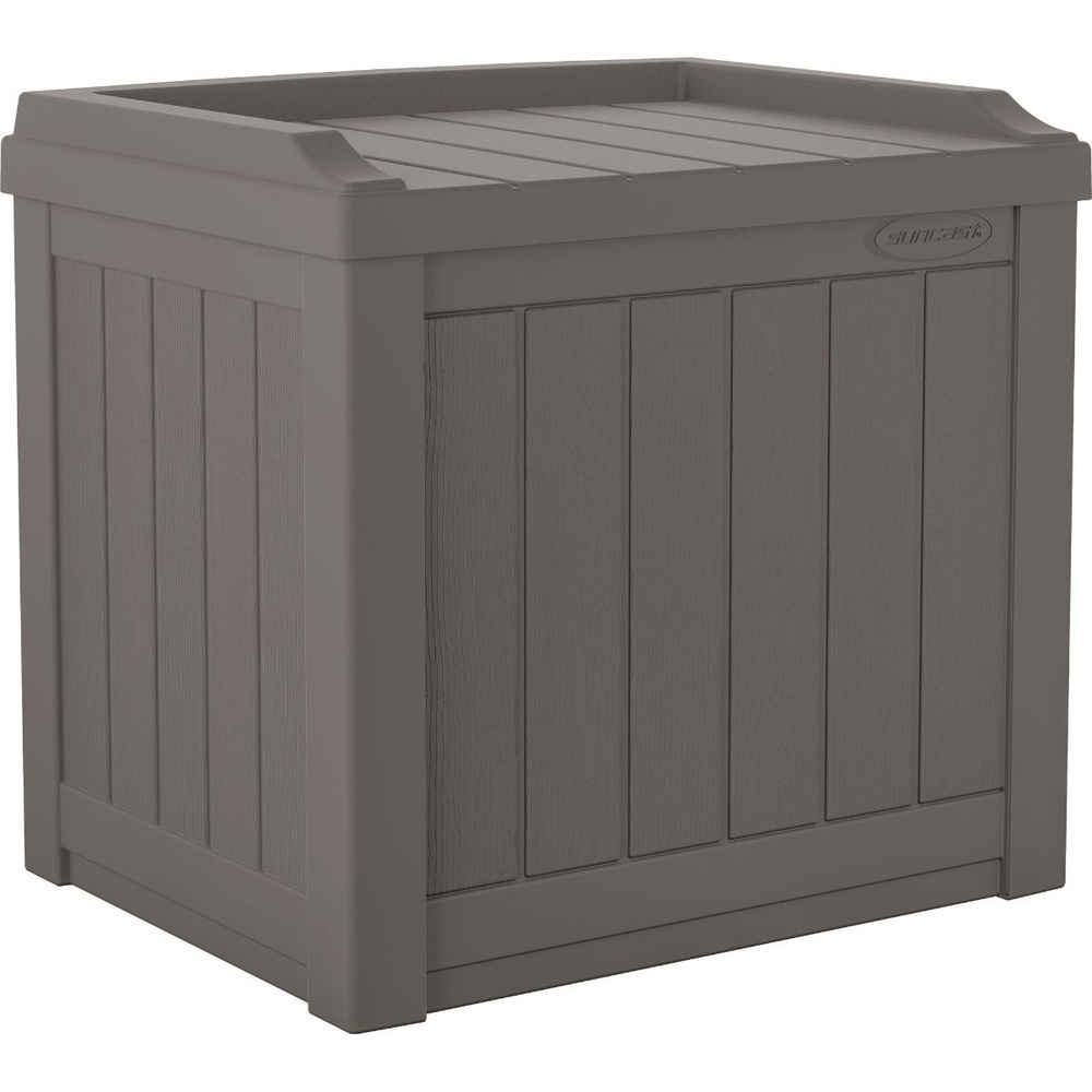 Suncast - 22 Gal Small Deck Box W/storage Seat - Stoney