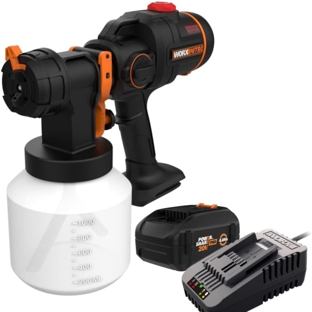 Worx - 20v Nitro Cordless Paint Sprayer With Brushless Motor