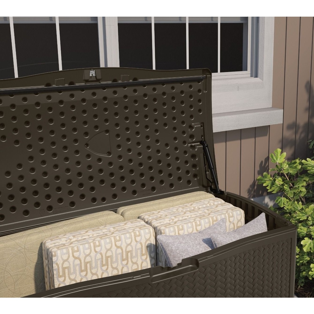 Suncast - 124 Gal. Herringbone Deck Box - Java