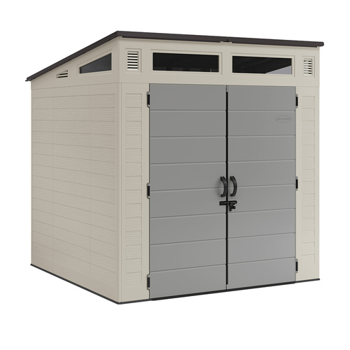 Suncast - Modernist® 7' X 7' Storage Shed - Vanilla/gray