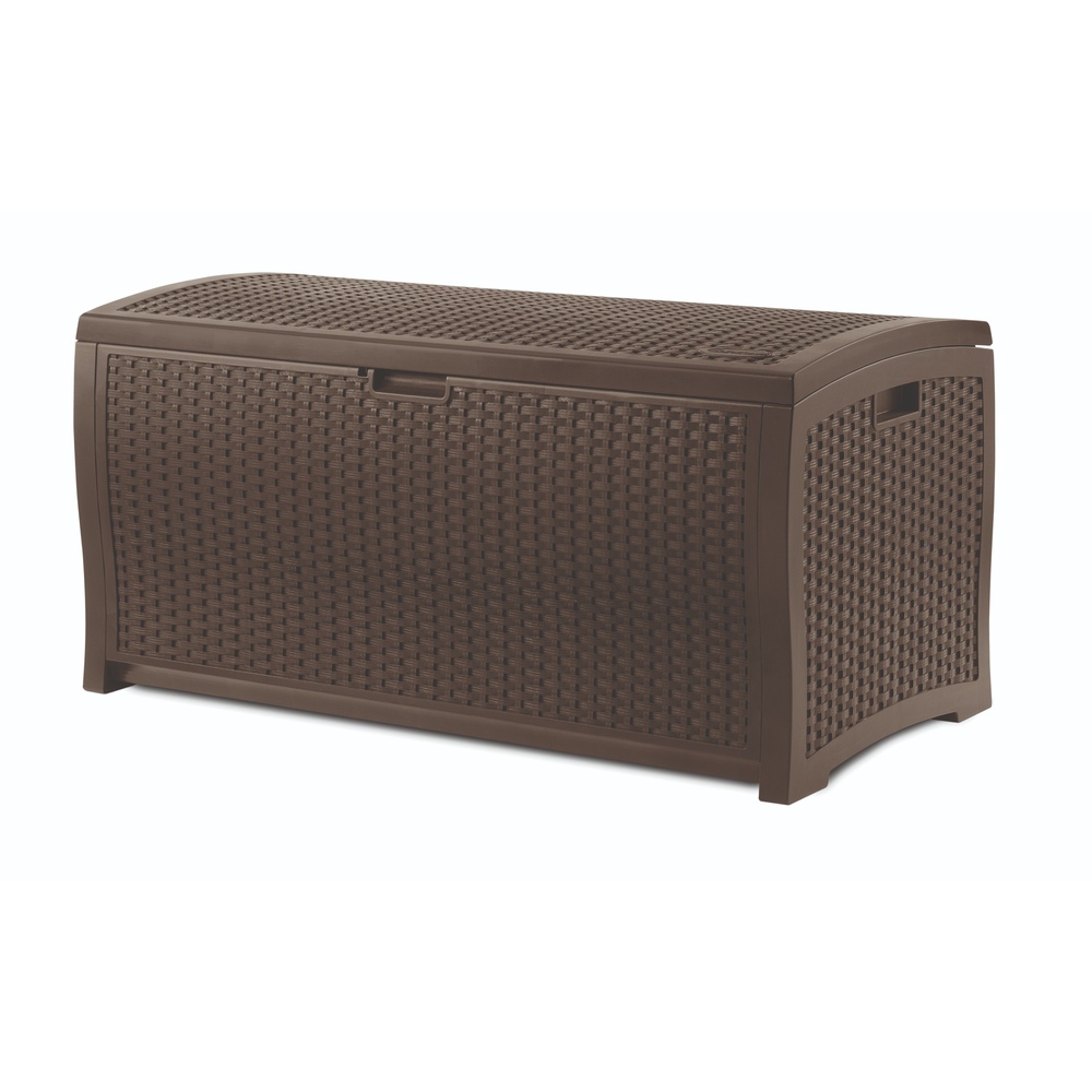 Suncast - 73 Gal. Resin Wicker Deck Box - Java