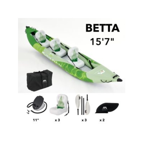 Aqua Marina - 2022 Betta-475 Recreational 3-person Kayak/canoe